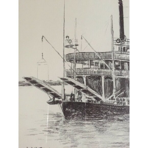 Brent McCarthy Signed Framed Lithograph on paper New Orleans The Natchez ‘81 - Picture 12 of 12